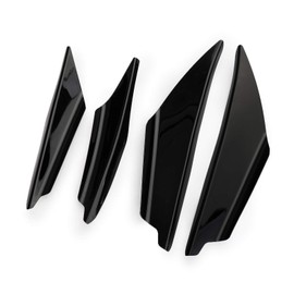 Topteng Car Front Bumper Lip Splitter Fins, 4pcs Universal Gloss Black Car Front Bumper Fins Body Splitter Spoiler Canards