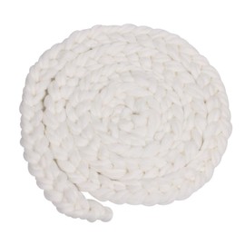 KOMBIUDA Hand Woven Braid Rug Blanket Photography Prop Twisted Braids White for Stylish Photos Comfortable Knitted Material for Newborns Fine Workmanship Versatile Basket Filler