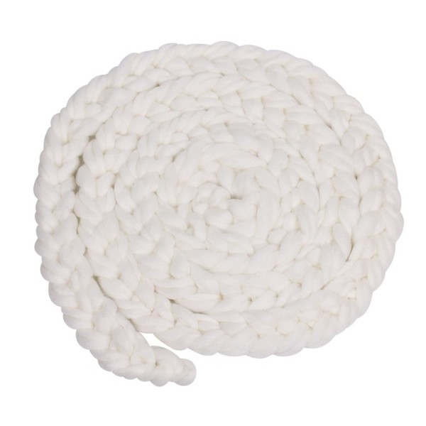 KOMBIUDA Hand Woven Braid Rug Blanket Photography Prop Twisted Braids