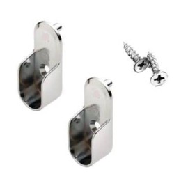 Elef 94" Polished Chrome Closet Rod Oval with End Supports (5)