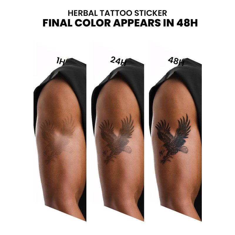 Semi Permanent Tattoos, Crocodile with 3D Shadow Design, Medium