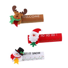 Mobestech Door Handle Protectors for Refrigerator Christmas Themed Covers Elk Snowman Design