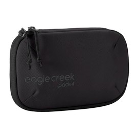eagle creek Pack-It Reveal Mini Electronics Travel Organizer Featuring Secure Padded Internal Pockets for Tech Accessories and Cords with Self-Repairing Zippers, Black