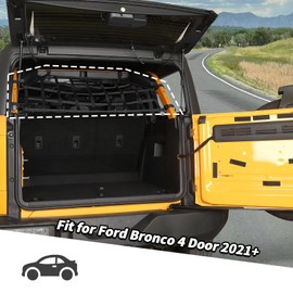 Rear Trunk Mesh Cargo Net Fit for Ford Bronco 4 Door 2021-2024 (Black)