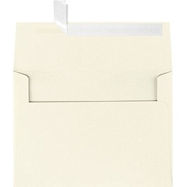 LUXPaper A6 Invitation Envelopes for 4 5/8 x 6 1/4Cards in 80lb. Natural - 100% Recycled, Printable Envelopes for Invitations, with Peel & Press Seal, 50 Pack, Envelope Size 4 3/4 x 6 1/2 (Off-White)