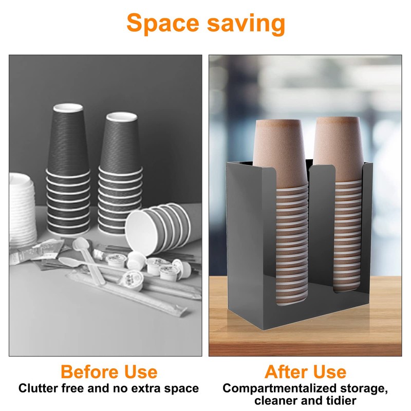 Paper Cup Lid Holder Dispenser, Cup Storage Organiser, Disposable Cup