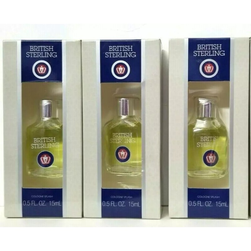 Dana 3 pk BRITISH STERLING Cologne SPLASH 0.5 oz /