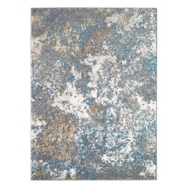 Persian Rugs 6490 Turquoise 4 x 5 Abstract Modern Area Rug