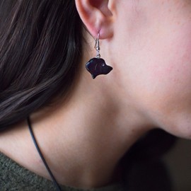 The Magic Zoo Enamel Black Labrador Earrings for Women - Black Lab Dog Earrings - Handcrafted - Made in the USA