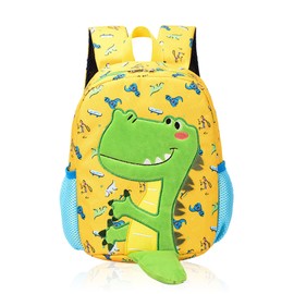 Auirshiky Dino Children's Backpack for Nursery, Children's Backpack for Children 2-3 Years, with Chest Strap, Nursery Backpack, Nursery Backpack, yellow, Unit size