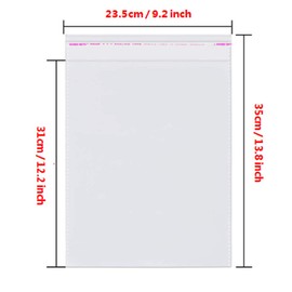 100 Pcs 9" x 12" Self Seal Clear Cello Cellophane Bags Resealable Plastic Apparel Bags Perfect for Packaging Clothing, T-Shirt, Brochure, Prints, Handicraft Gift Bags