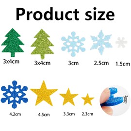 150pcs Christmas Foam Stickers, Christmas Decorations, Snowflake Christmas Tree Star Decoration, Christmas Glitter Snowflake Christmas Tree Star Ornaments for Winter Christmas Party Wedding Decor