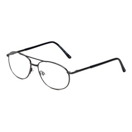 Calabria 1110C Metal Aviator Reading Glasses in Gun Metal or Gold (Gun, 4.00)