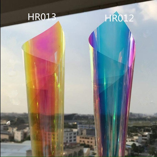 HOHOFILM - Película de vidrio colorida para ventana de 17.7 x 78.7 pulgadas, tinte decorativo para ventana de camaleón para hogar, oficina, edificio
