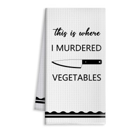 Humor Kitchen Towels, Funny Jokes Waffle Weave Kitchen Towel, Humorous Gifts Cloth Hand Towels for Kitchen, Funny Tea Towel, Humor Towel for Cooking Baking Home Decorations, Gifts for Mom 16x24 Inches
