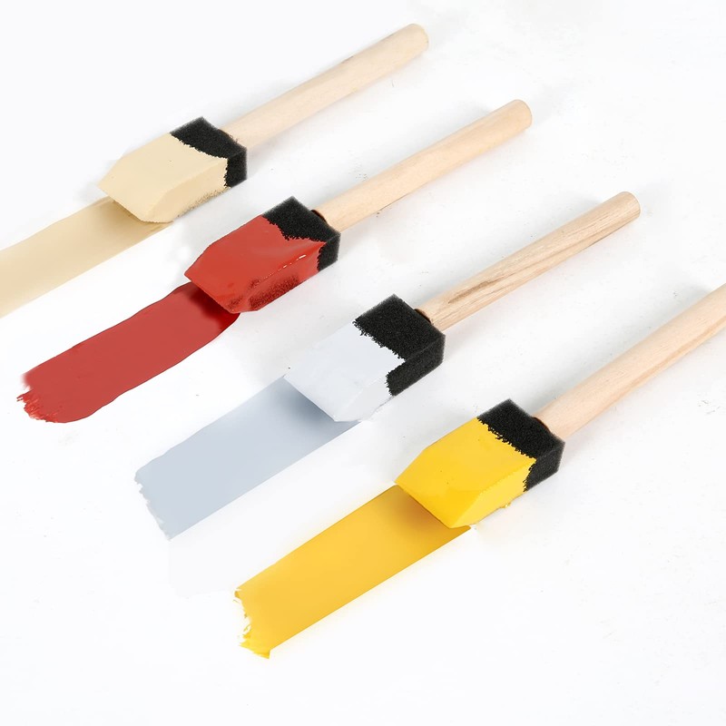 Mister Rui Poly Foam Paint Brushes, 12 Pack, 1 Inch