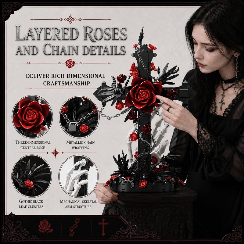Myth Qholve Gothic Skull Building Set 720pcs Dark Decor