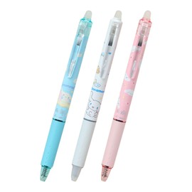 Sanrio (SANRIO) FriXion Ball Knock 3-Pack, Cinnamoroll, Polycarbonate, Ball Diameter: 0.5mm, Color: Black, Knock-Type, 769614