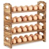 AOOHOOA Wooden Egg Holder with 4 Layers/48-Hole, Stackable Wood Egg