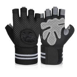 flintronic Fitness Gloves, Training Gloves for Men and Women, Ventilated Fitness Gloves with Wrist Strap, Complete Palm Protection for Gym Exercise, Strength Training, Bodybuilding (S)