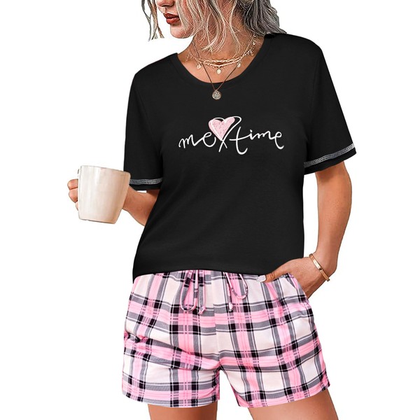 Marvmys Cotton Pjs for Women Plaid Pajamas Lounge Sets Soft