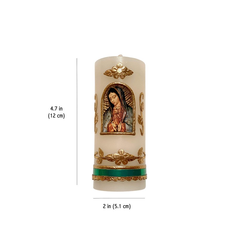 Small Our Lady of Guadalupe Made in Mexico Candle Cirio