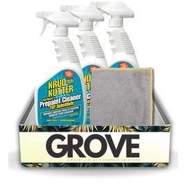 GROVE Krud Kutter Pre-Paint Cleaner Spray 32 oz Bundle with Microfiber Cloth - Paint Prep Solution - TSP Substitute - Enhances Paint Adhesion -Versatile for All Surfaces - (4 Items)