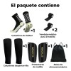 6par Calceta Fútbol Y Manga Media Espinillera Vendas Mochila