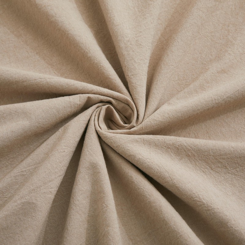 LOVQUE 100% Washed Cotton Duvet Cover Set, Linen Like Natural