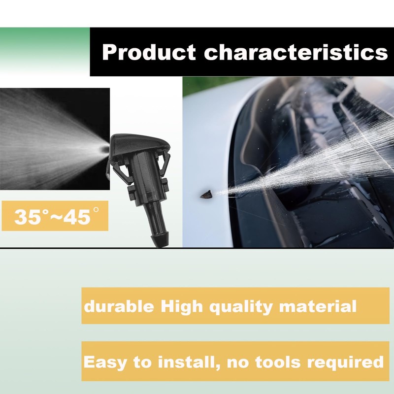 2PCS Front Windshield Washer Nozzles, Windshield Wiper Sprayer Nozzle Jet