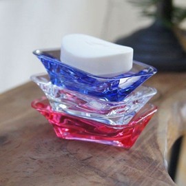 1P Acrylic Soap Dish Holder & Stand Soap Case Pink