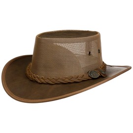 SCIPPIS Brandon Leather Cowboy Hat, Hickory
