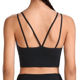 WIRIST Sports Bra, Workout Tops for Women, Medium Impact Strappy Padded Sports Bras for Women High Support