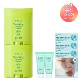 Goodal 어성초 진정 퀵 슬라이딩 선스틱 22g x2 [사은]어성초수딩겔마스크3매+어성초수딩크림10ml 2 Houttuynia Cordata Calming Quick Sliding Sunscreen Stick 22g x2 [Gift] Houttuynia Cordata Soothing Gel Mask 3 Sheets + Houttuynia Cordata Soothing Cream 10ml 2 [[0001]Celosia Quick Sunscreen S