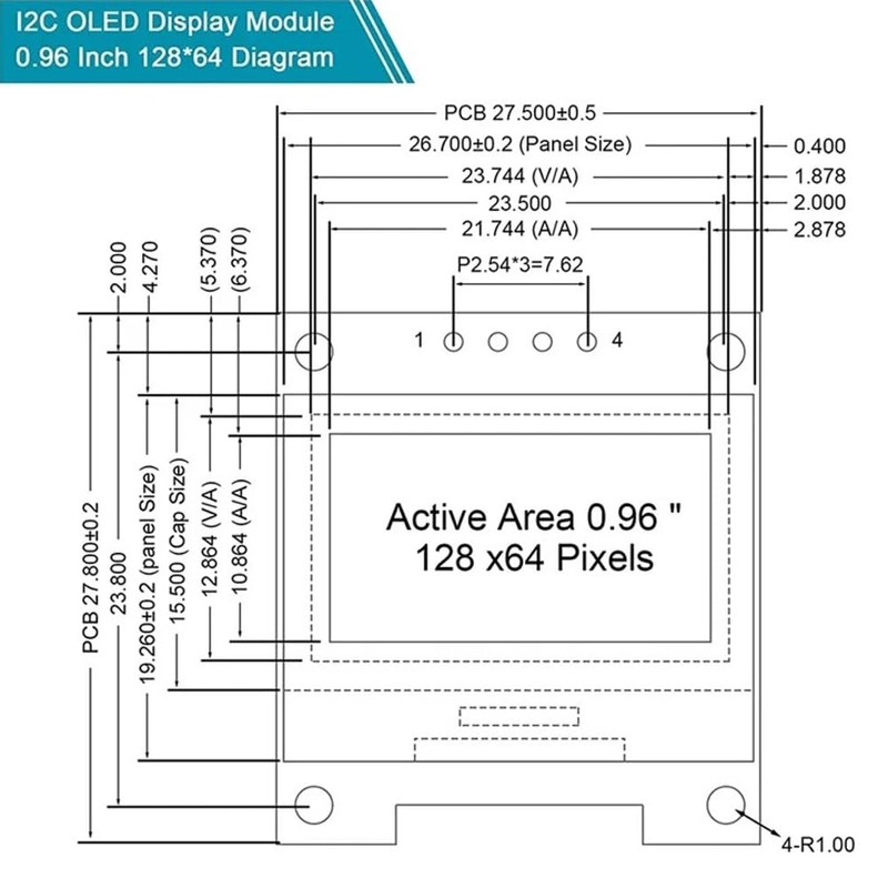 1.54 Inch OLED Display Module SSD1306 I2C IIC SPI Serial