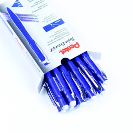 Pentel Twist-Erase GT Retractable Mechanical Pencil, 0.5mm Fine Point, Writing, Drawing, School Supplies, Large Retractable Eraser, Blue Transparant Barrel, QE205-C, Box of 12