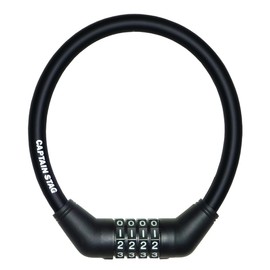 キャプテンスタッグ(CAPTAIN STAG) 自転車 鍵 ロック 4ダイヤルワイヤーロック ワイヤー長30cm/φ12mm/周長41cm 可変式ダイヤル ストレート ブラック Y-4337