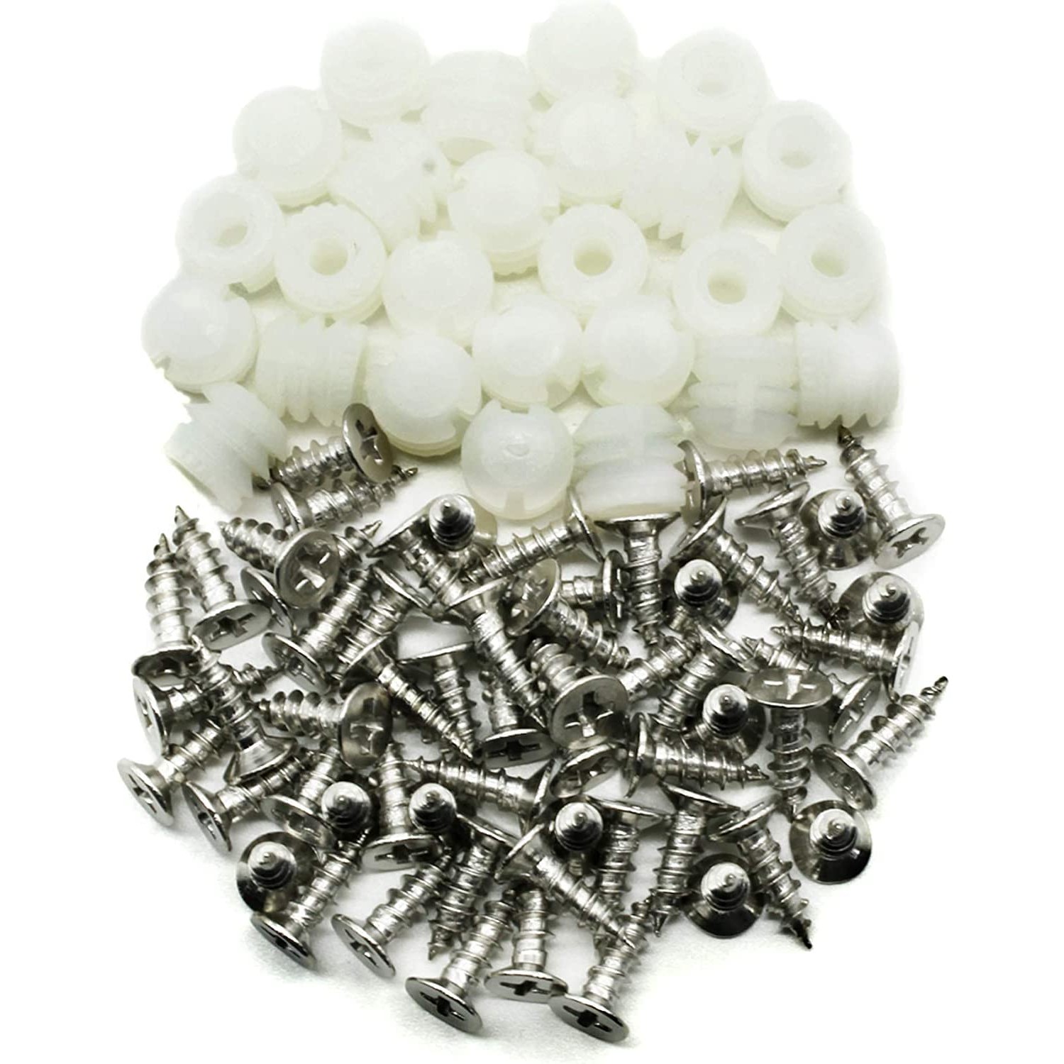 ZERO HOME 100 Pack Plastic Hinge Dowel Inserts with Screws White Dowels ...