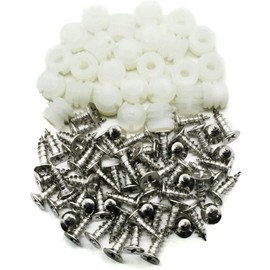 ZERO HOME 100 Pack Plastic Hinge Dowel Inserts with Screws White Dowels Door Cabinet for Drawer Bed Table Repair Mounting Replacement Bathroom Kitchen Hardware