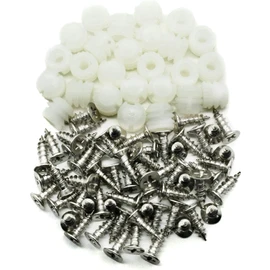 ZERO HOME 100 Pack Plastic Hinge Dowel Inserts with Screws White Dowels Door Cabinet for Drawer Bed Table Repair Mounting Replacement Bathroom Kitchen Hardware