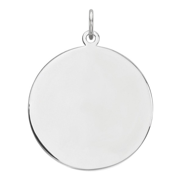 Apples of Gold Engravable Silver Disc Charm Pendant 13/16"