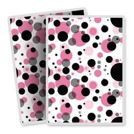 Vinyl Rectangle Vertical (Portrait) Stickers (Set of 2) 10cm - Pink & Black Dots Graduation Celebration for Laptops, Tablets, Luggage, Scrap Booking, Fridges #170717