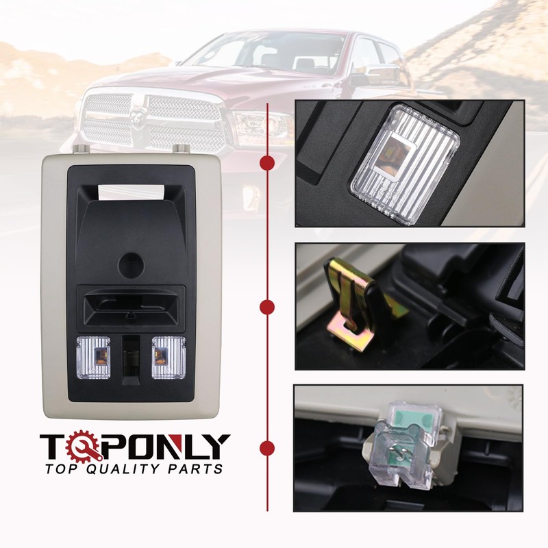 TQPONLY Overhead Console LED Dome Light Compatible with Dodge Ram