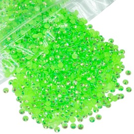 qiipii 20000PCS 3mm Peridot AB Resin Rhinestones for Crafts Fresh Green AB Flatback Jelly Resin Rhinestones Bulk SS10 Non-Hotfix Stones Diamonds Crystals Gems for Mugs Tumblers Bottles Cups DIY Crafts