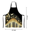 Lefolen Black And Gold Music Notes Bib Apron with Adjustable