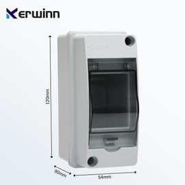 KERWINN 2 Way Distribution Protection Box,ABS/PC Alloy Plastic Transparent Cover Circuit Breaker Box IP66 Waterproof Distribution Box with DIN Rail and Waterproof Connector