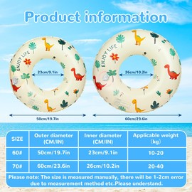 Alaoo Baby Swimming Ring, Swimming Hoop for Toddlers, Baby Float, Swimming Ring, Children's Swimming Learning Aid for Girls and Boys 15 Months to 36 Months (A)