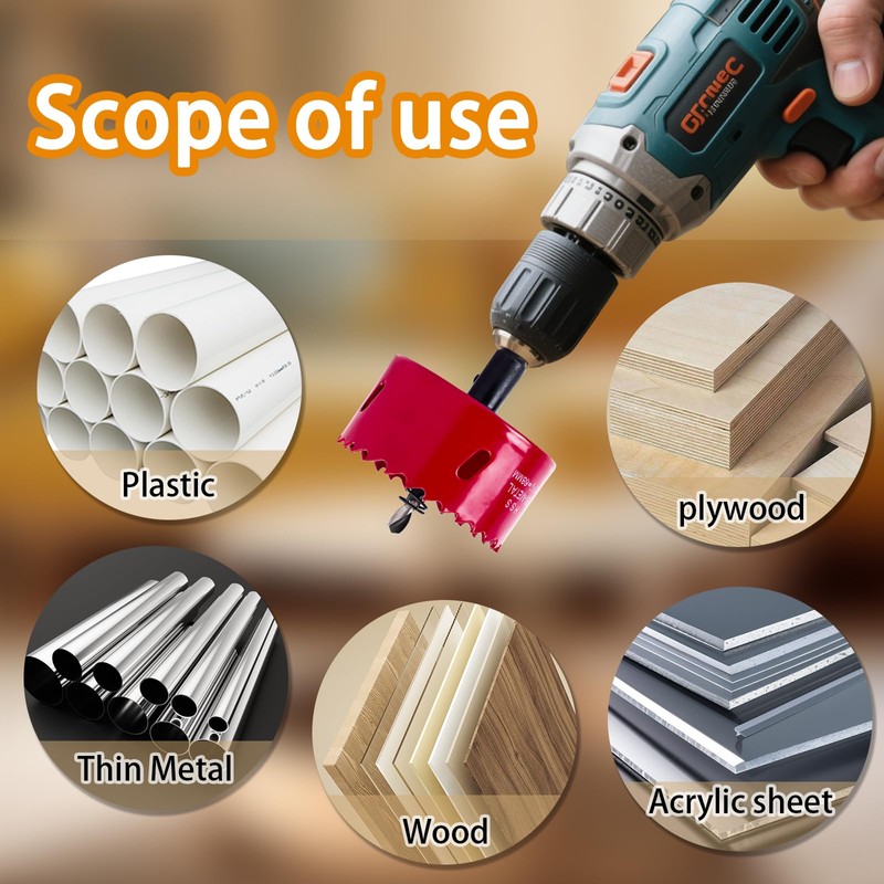 Hole Saw Hole Cutter Set, 60 mm Circular Saw Bi-Metal