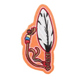 PatchStop - World's Largest Patch Store Indian White Feather Orange Patch, Native American Patches