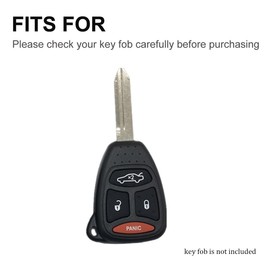Key Fob Cover for Jeep/Chrysler Car Key Shell Case Compatible with Chrysler 200 300 PT Cruiser Dodge Charger Magnum Durango Jeep Grand Cherokee Commander Liberty